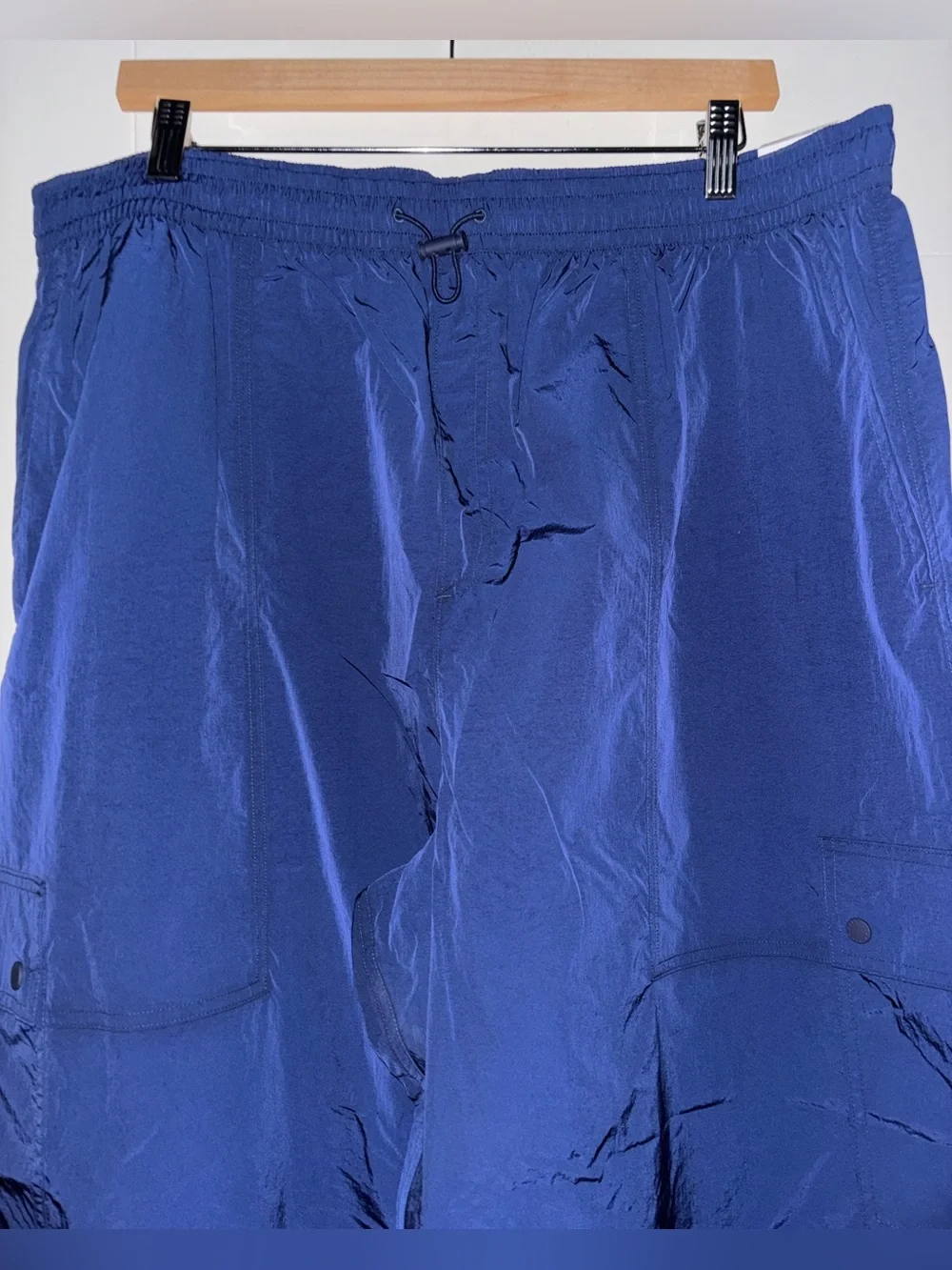 Pink VS Satin Parachute Cargo High Rise Wide Leg Pants Women XXL NEW Relaxed Fit